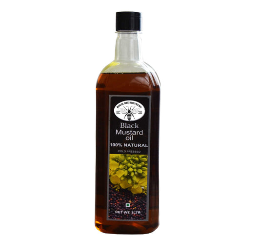 Cold-pressed black mustard oil for cooking and health